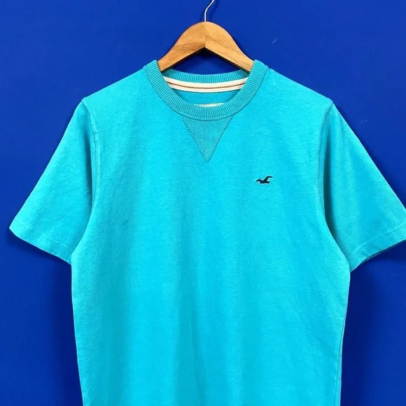 HOLISTER AUTHENTIC SKY BLUE CREW NECK T-SHIRT FOR MEN’S & WOMEN’S - Picture 2 of 6